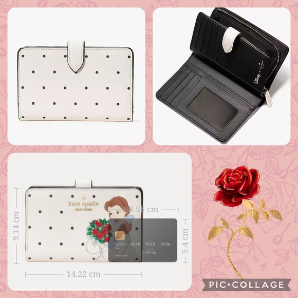 KATE SPADE Beauty & the Beast Medium Compact Bifold Wallet - Picture 2 of 7